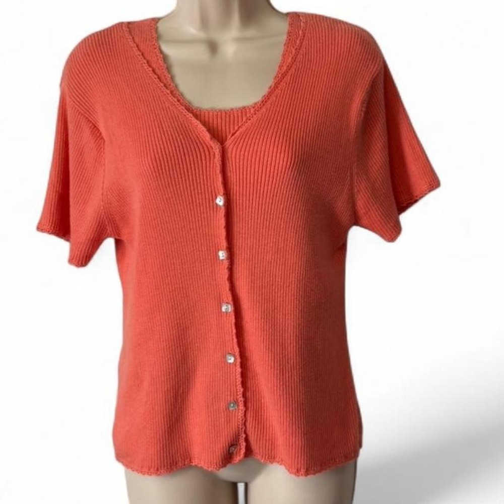 Vintage Fashion Bug‎ Orange Cardigan Sweater Set
